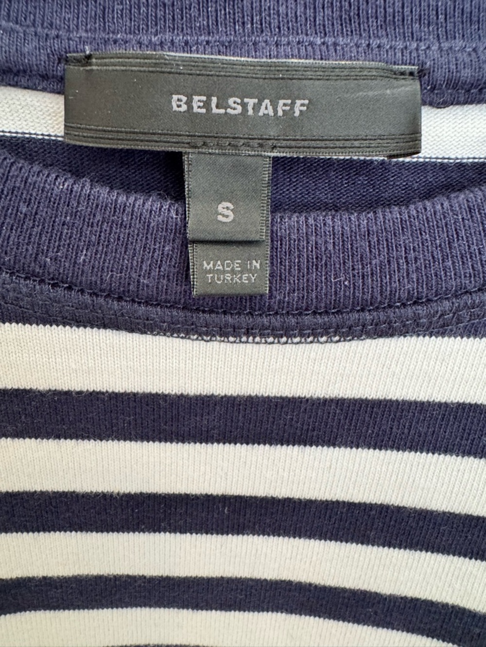 Belstaff Christina Maritime Striped Cotton Long Sleeve Navy Blue Shirt Small - Picture 4 of 10